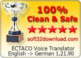 ECTACO Voice Translator English -> German 1.21.90 Clean & Safe award